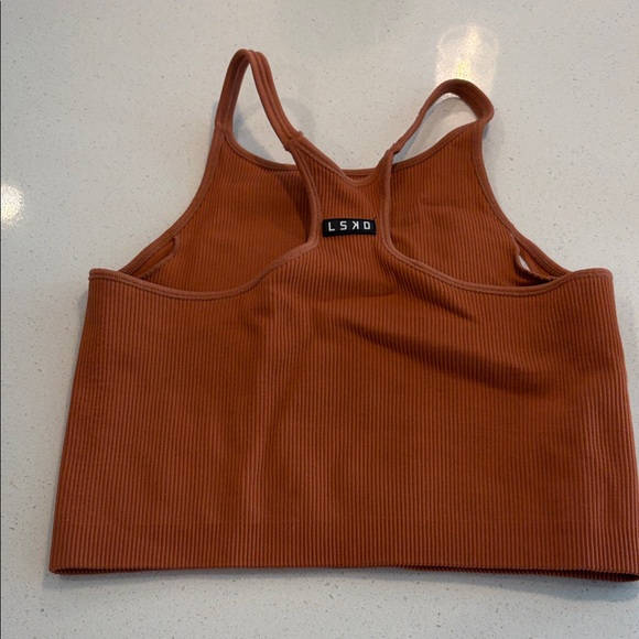 LSKD: Women's Ribbed Tank Top - Rust - Picture 2 of 4